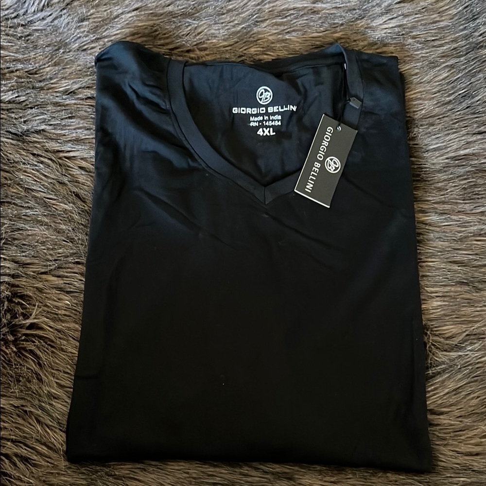 Giorgio Bellini Black V-Neck T-Shirt 100% cotton